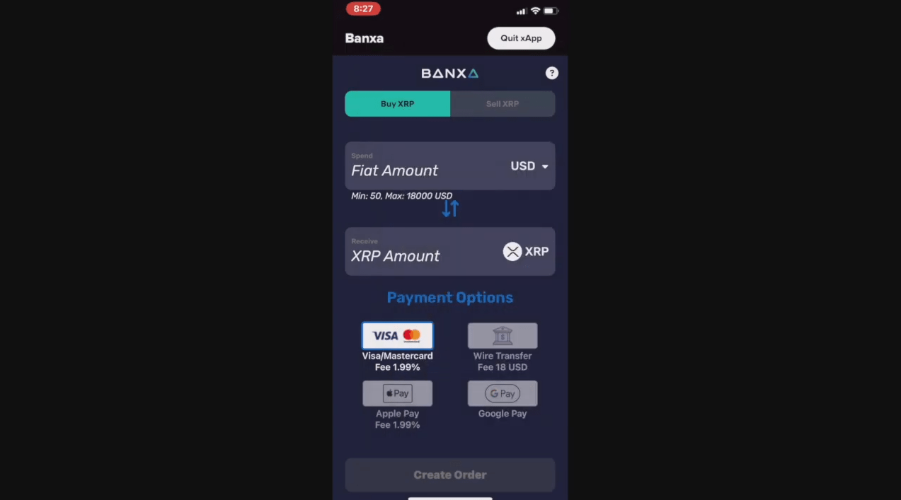 How To Buy XRP Through The XUMM Wallet with BANXA